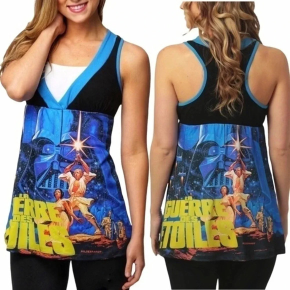 Mighty Fine Tops - NWT! Star Wars Tank Style Top‎ French La Guerre Des Etoiles